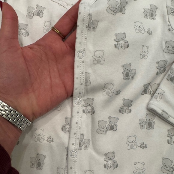 Kissy Kissy Organic Cotton Infant Onesie Grey Unisex Bears - Picture 4 of 5